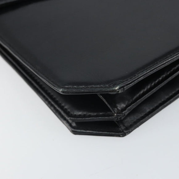 GIVENCHY Chain Shoulder Bag Leather Black Gold Auth 170389