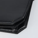 GIVENCHY Chain Shoulder Bag Leather Black Gold Auth 170389-15