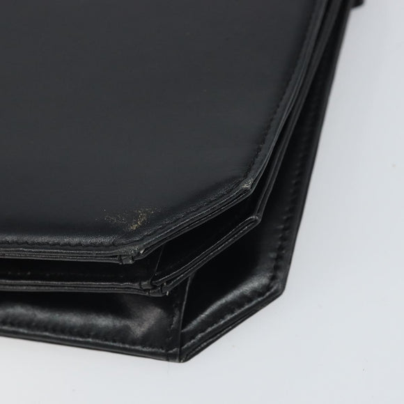 GIVENCHY Chain Shoulder Bag Leather Black Gold Auth 170389