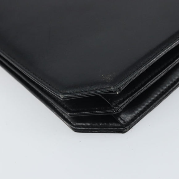 GIVENCHY Chain Shoulder Bag Leather Black Gold Auth 170389