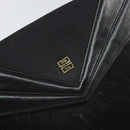 GIVENCHY Chain Shoulder Bag Leather Black Gold Auth 170389-17
