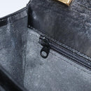 GIVENCHY Chain Shoulder Bag Leather Black Gold Auth 170389-21