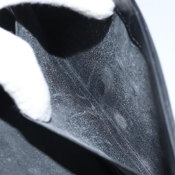 GIVENCHY Chain Shoulder Bag Leather Black Gold Auth 170389