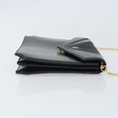 GIVENCHY Chain Shoulder Bag Leather Black Gold Auth 170389-3