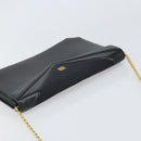 GIVENCHY Chain Shoulder Bag Leather Black Gold Auth 170389-6
