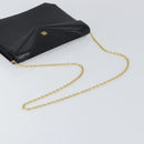 GIVENCHY Chain Shoulder Bag Leather Black Gold Auth 170389-7