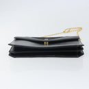 GIVENCHY Chain Shoulder Bag Leather Black Gold Auth 170389-5