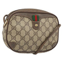 GUCCI GG Supreme Web Sherry Line Shoulder Bag PVC Beige 89 02 066 Auth 170390-1