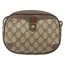 GUCCI GG Supreme Web Sherry Line Shoulder Bag PVC Beige 89 02 066 Auth 170390-13