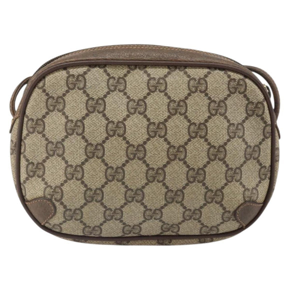 GUCCI GG Supreme Web Sherry Line Shoulder Bag PVC Beige 89 02 066 Auth 170390