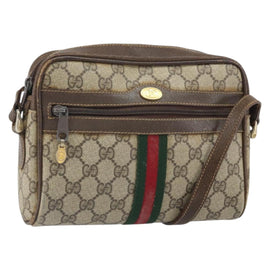 GUCCI GG Supreme Web Sherry Line Shoulder Bag PVC Beige 010 378 Auth 170391