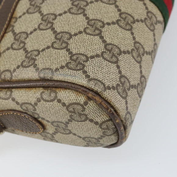 GUCCI GG Supreme Web Sherry Line Shoulder Bag PVC Beige 010 378 Auth 170391
