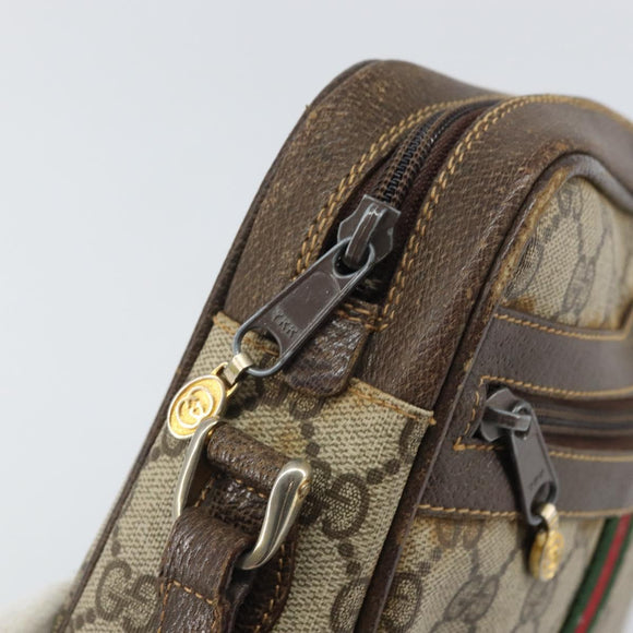 GUCCI GG Supreme Web Sherry Line Shoulder Bag PVC Beige 010 378 Auth 170391