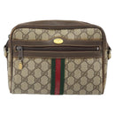 GUCCI GG Supreme Web Sherry Line Shoulder Bag PVC Beige 010 378 Auth 170391-2