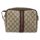 GUCCI GG Supreme Web Sherry Line Shoulder Bag PVC Beige 010 378 Auth 170391-3