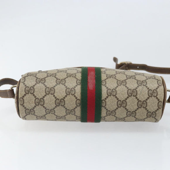 GUCCI GG Supreme Web Sherry Line Shoulder Bag PVC Beige 010 378 Auth 170391