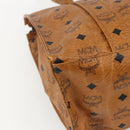 MCM Logogram Vicetos Tote Bag PVC Brown Gold Auth 170393-11