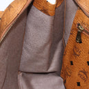 MCM Logogram Vicetos Tote Bag PVC Brown Gold Auth 170393-20