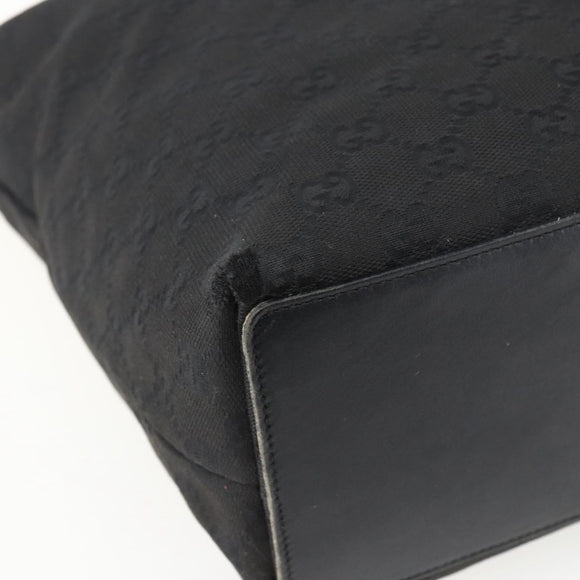 GUCCI GG Canvas Tote Bag Black Silver 31243 Auth 170394