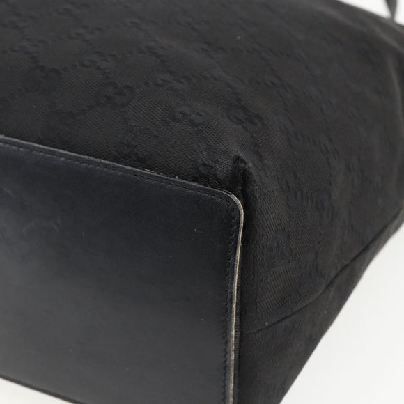 GUCCI GG Canvas Tote Bag Black Silver 31243 Auth 170394