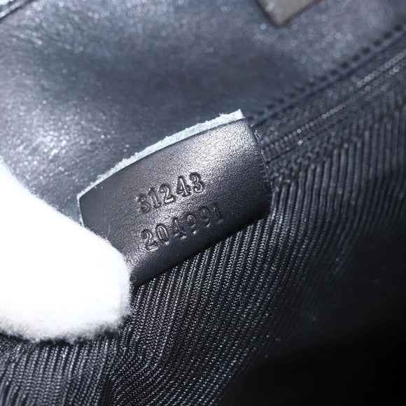 GUCCI GG Canvas Tote Bag Black Silver 31243 Auth 170394