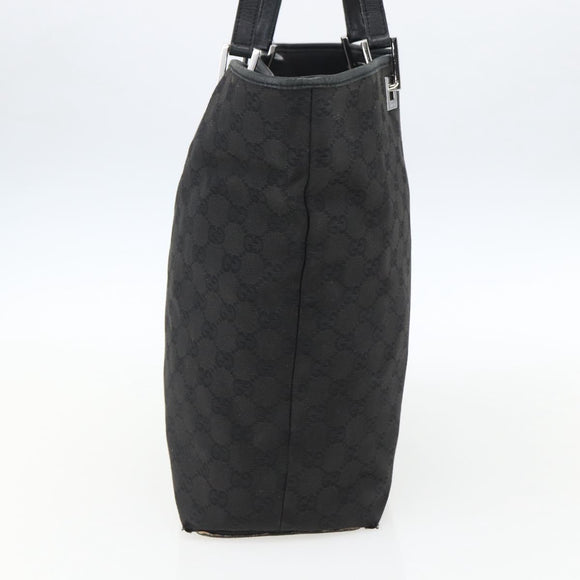 GUCCI GG Canvas Tote Bag Black Silver 31243 Auth 170394