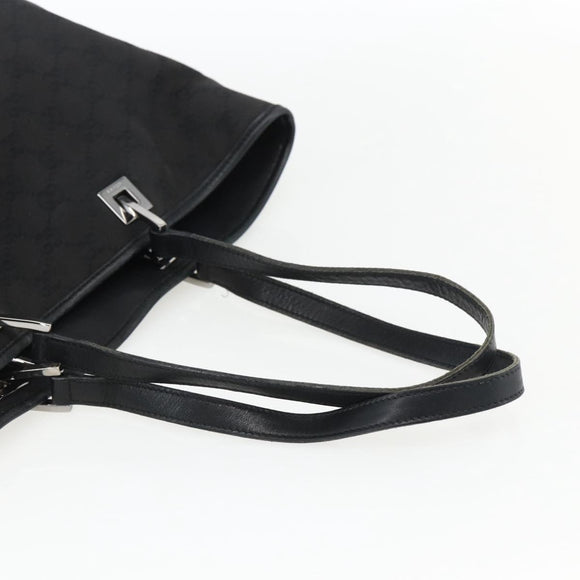 GUCCI GG Canvas Tote Bag Black Silver 31243 Auth 170394
