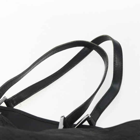 GUCCI GG Canvas Tote Bag Black Silver 31243 Auth 170394