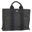 HERMES Her Line PM Hand Bag Canvas Gray Auth 170395-1