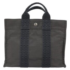 HERMES Her Line PM Hand Bag Canvas Gray Auth 170395 - 0