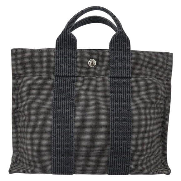 HERMES Her Line PM Hand Bag Canvas Gray Auth 170395