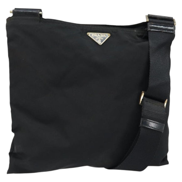 PRADA Shoulder Bag Nylon Black Auth 170396
