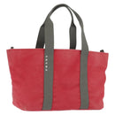 PRADA Sports Tote Bag Canvas Red Auth 170399-1