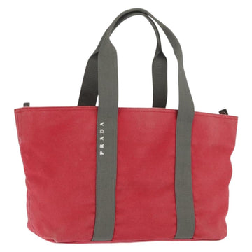 PRADA Sports Tote Bag Canvas Red Auth 170399