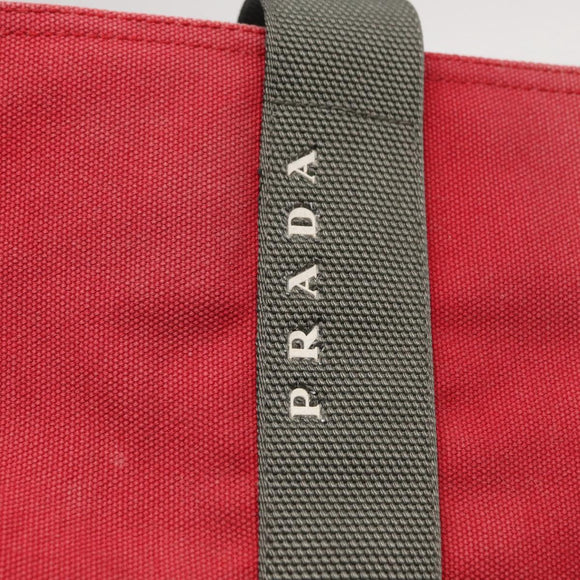 PRADA Sports Tote Bag Canvas Red Auth 170399