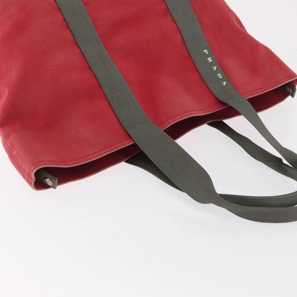 PRADA Sports Tote Bag Canvas Red Auth 170399