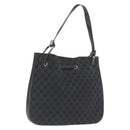 GUCCI GG Canvas Shoulder Bag Black Silver 001 3746 Auth 170401-1