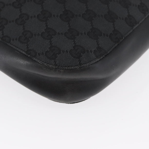 GUCCI GG Canvas Shoulder Bag Black Silver 001 3746 Auth 170401