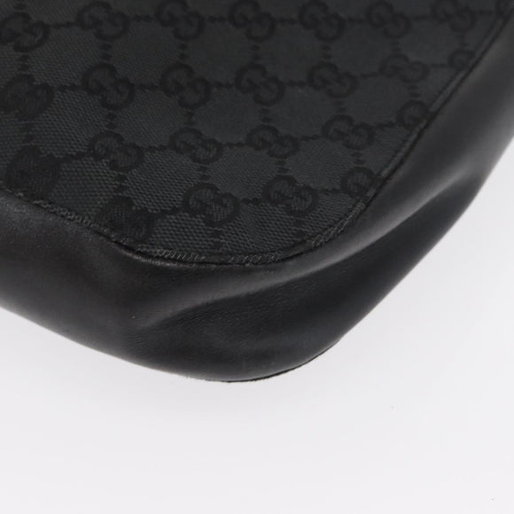 GUCCI GG Canvas Shoulder Bag Black Silver 001 3746 Auth 170401