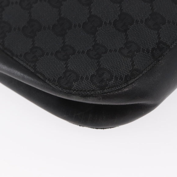 GUCCI GG Canvas Shoulder Bag Black Silver 001 3746 Auth 170401