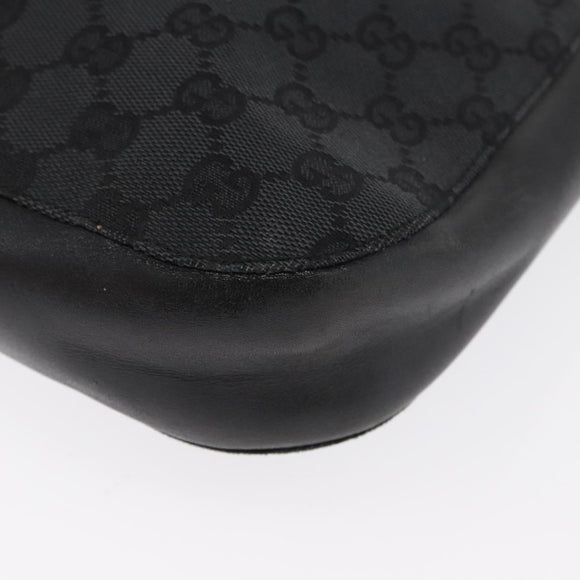 GUCCI GG Canvas Shoulder Bag Black Silver 001 3746 Auth 170401