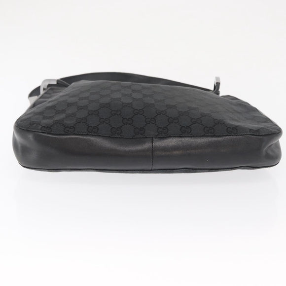 GUCCI GG Canvas Shoulder Bag Black Silver 001 3746 Auth 170401