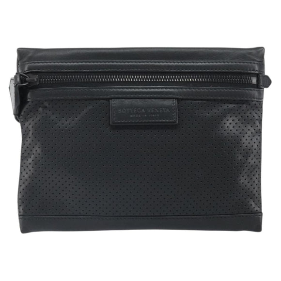 BOTTEGA VENETA Hand Bag Leather Black Auth 170403