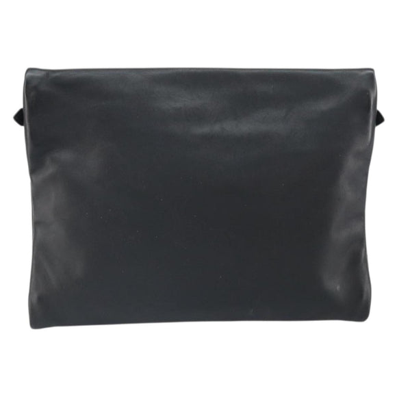 BOTTEGA VENETA Hand Bag Leather Black Auth 170403