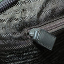 PRADA Boston Bag Nylon Khaki Silver Auth 170405-24