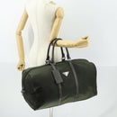 PRADA Boston Bag Nylon Khaki Silver Auth 170405-26
