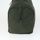 PRADA Boston Bag Nylon Khaki Silver Auth 170405-3