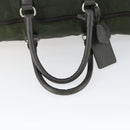 PRADA Boston Bag Nylon Khaki Silver Auth 170405-7