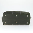 PRADA Boston Bag Nylon Khaki Silver Auth 170405-5