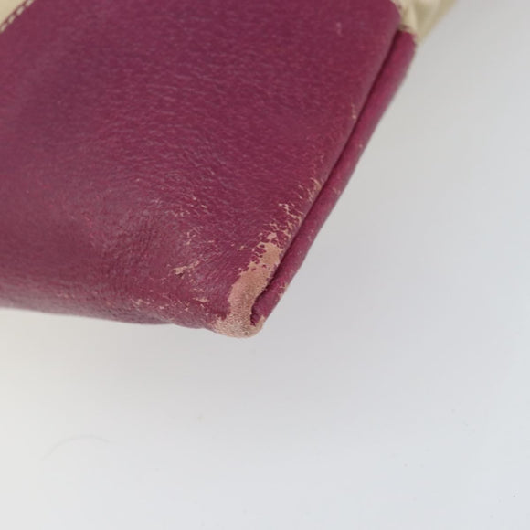 PRADA Tote Bag Canvas Beige Silver Auth 170406